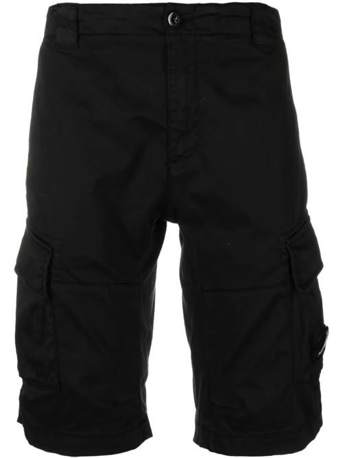 SATEEN STRETCH CARGO SHORTS C.P.COMPANY | 18CMBE116A005694G999 - BLACK